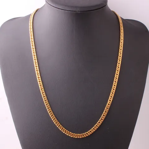 Stainless Steel Cuban Link Chain Necklace Bracelet For Men Women Gold Silver Plated Hip Hop Punk Fashion Jewelry Accessory