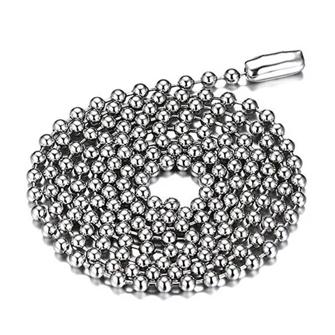 Stainless Steel Round Bead Ball Chain Necklace For Men Women DIY Jewelry Making Minimalist Titanium Steel Link Chain Accessories Gold Silver Plated
