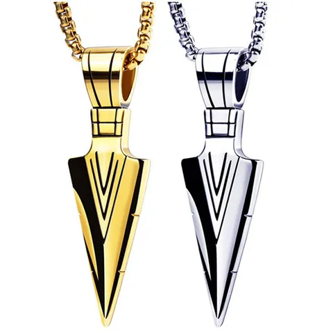 Trendiger Herren Speer Pfeilspitze Anhänger Halskette Edelstahl Box Kette Hip Hop Punk Kreuz Horus Auge Schmuck Für Herren Damen
