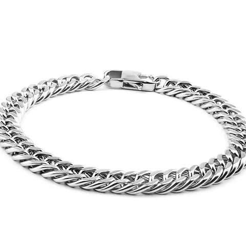 Bracelet Collier Chaîne Maille Gourmette en Acier Inoxydable 10mm pour Hommes Femmes Unisexe Punk Streetwear Bijoux Minimalistes
