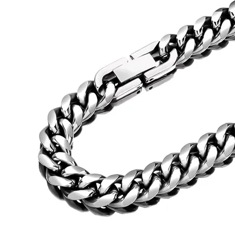 Hip Hop Stainless Steel Cuban Link Necklace Men Women High Polished Metal Curb Chain Bracelet Choker Jewelry Accessory Gift