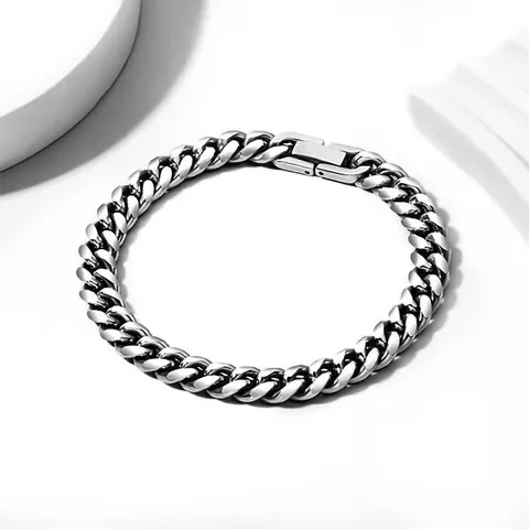 Hip Hop Stainless Steel Cuban Link Necklace Men Women High Polished Metal Curb Chain Bracelet Choker Jewelry Accessory Gift