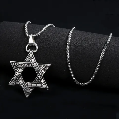 Vintage Edelstahlkette Legierung Anhänger Halskette Herren Damen Hip Hop Punk Hexagramm Kreuz Totenkopf Löwe Kompass Street Schmuck Geschenk