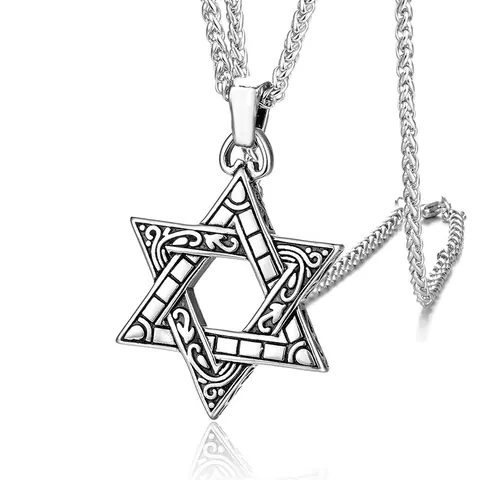 Vintage Edelstahlkette Legierung Anhänger Halskette Herren Damen Hip Hop Punk Hexagramm Kreuz Totenkopf Löwe Kompass Street Schmuck Geschenk