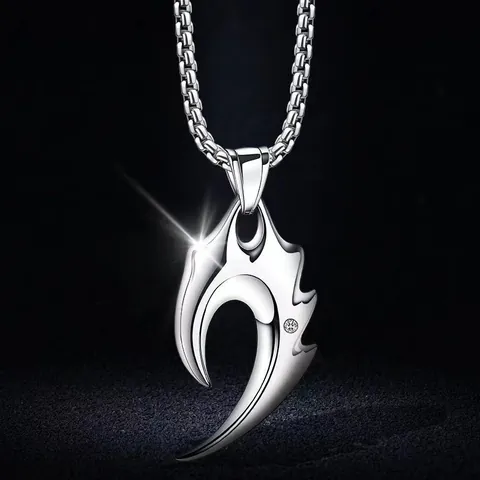 Vintage Roestvrij Staal Venetiaanse Schakel Legering Hanger Halsketting Heren Hip Hop Punk Wolf Kruis Leeuw Ster Sieraden