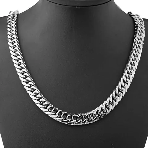 Hip Hop Edelstahl Panzerkette Halskette Für Herren Damen Massive Schwere Gliederkette Streetwear Polierter Metallschmuck Geschenk