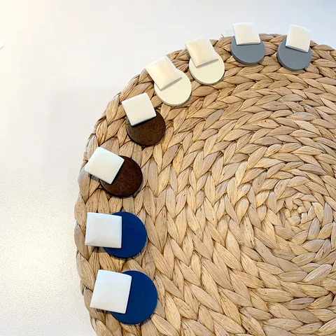 Vintage Wooden Geometric Stud Earrings For Women Korean Minimalist Square Round Wood Earrings Matte Texture Daily Jewelry