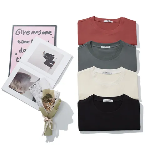 Men Plus Size Cotton T-Shirt Basic Solid Color Round Neck Summer Short Sleeve Loose Casual Fashion Tee Top