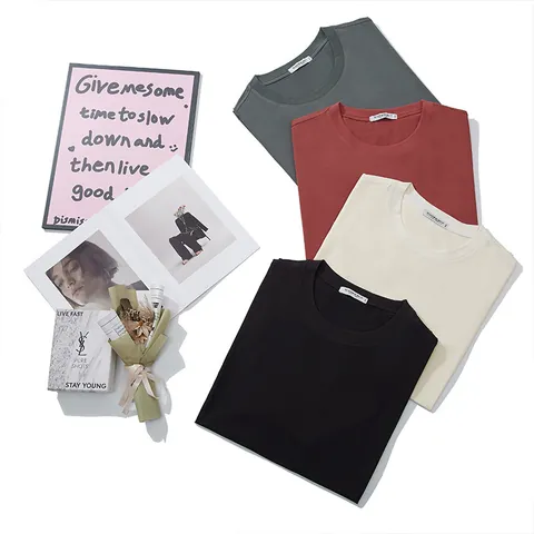 Men Plus Size Cotton T-Shirt Basic Solid Color Round Neck Summer Short Sleeve Loose Casual Fashion Tee Top