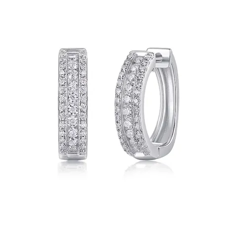 Luxueuses Boucles d'Oreilles Clous en Argent Sterling 925 Moissanite Boucles d'Oreilles Créoles Géométriques Rondes pour Hommes Femmes Bijoux