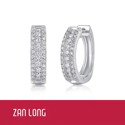 Luxurious 925 Sterling Silver Moissanite Stud Earrings Round Geometric Hoop Earrings For Women Men Shiny Inlaid Moissanite Jewelry Gift
