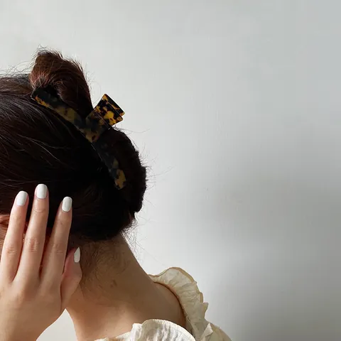Elegant Large Hair Claw Clip Women Leopard Tortoiseshell Marble Pattern Acetate Acrylic Shark Clip For Thick Hair Styling Accessories