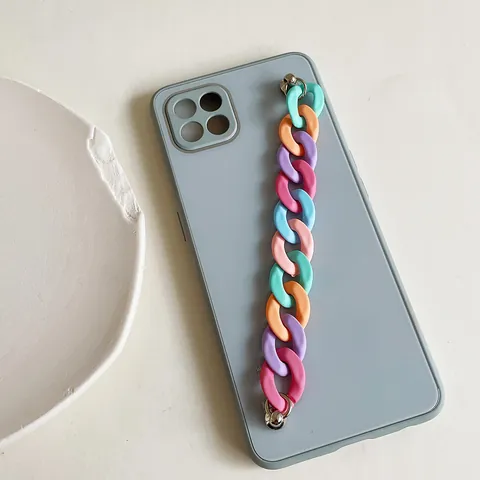 Fashion Candy Color Acrylic Frosted Phone Chain Strap For Women Ins Style Anti-Drop Mobile Phone Wrist Strap Hanging Ornament Accessory