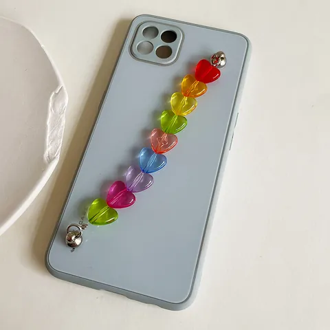 Korean Style Candy Color Acrylic Beaded Phone Chain With Heart Bear Butterfly Charms For Trendy Women Accessories