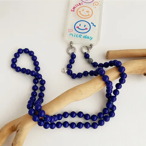Handmade Colorful Resin Beaded Crossbody Phone Chain Anti Lost Lanyard With Alloy Ring Clasp For Bag Strap Women Jewelry Accessory