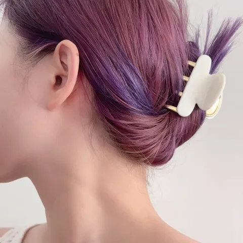 Vintage Acetate Alloy Hair Claw Clip For Women Leopard Marble Pattern Elegant Gold Plated Hair Clamp Strong Hold Accessories