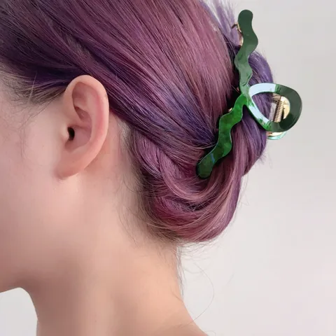 Vintage Large Wave Acetate Hair Claw Clip For Women Elegant Acrylic Alloy Geometric Shark Clip Retro Daily Hair Accessories