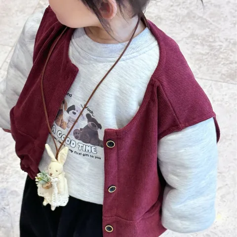 Cute Cartoon Plush Rabbit Cloth Pendant Necklace For Kids Women Forest Style Animal Bag Ornament Handmade Fabric Jewelry