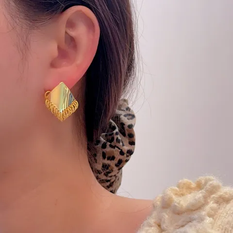 Minimalist Geometric Diamond Stud Earrings With 925 Sterling Silver Earring Post Metal Fringe Tassel Drop Earrings For Women Jewelry