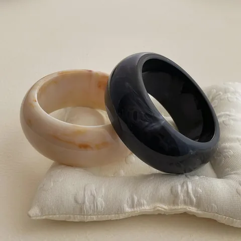 Fashion Wide Resin Bangle Bracelet For Women Vintage Marble Pattern Geometric Irregular Thick Acrylic Hand Cuff Jewelry Accessories