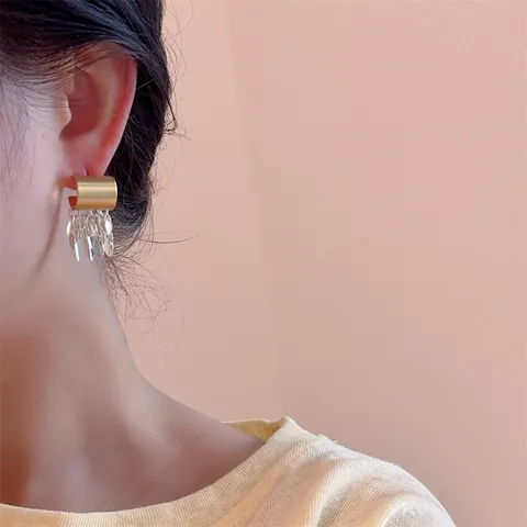 Boucles d'Oreilles Pendantes à Gland de Feuille pour Femmes Bijoux de Mode en Métal Brossé Avec Tige en Argent Sterling 925 Or Argent