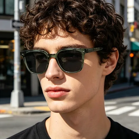 Retro Square Frame Sunglasses UV400 Protection PC Frame Metal Core Fashion Outdoor Eyewear Men Women