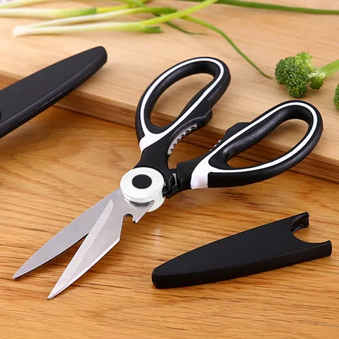 Multifunctional Stainless Steel Kitchen Scissors Heavy Duty Poultry Shears For Food Nutcracker Bottle Opener With Sheath