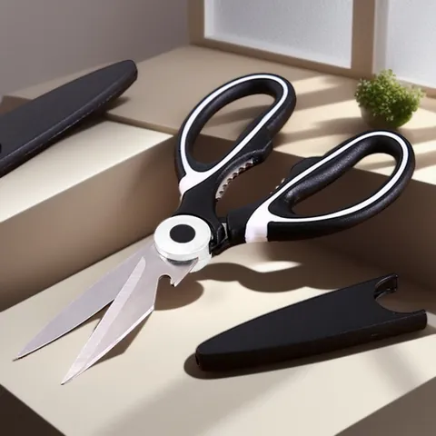 Multifunctional Stainless Steel Kitchen Scissors Heavy Duty Poultry Shears For Food Nutcracker Bottle Opener With Sheath