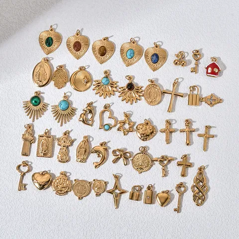 Ciondolo Religioso Vergine Maria Angelo Buddha Acciaio Inossidabile Stile Francese Vintage Rilievo Accessorio Gioielli DIY