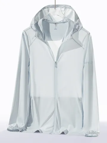 Veste Protection Solaire en Satin Glacée Homme Femme UPF 50 Plus Respirante À Capuche Manteau Léger Outdoor Cyclisme Pêche