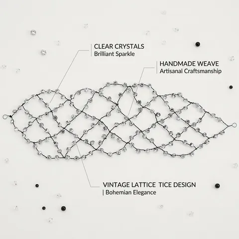 Handgefertigte Strass Künstliche Perle Netz Stirnband Für Damen Vintage Bohemian Hochzeit Haarschmuck Braut Gewebtes Gitter Haarband