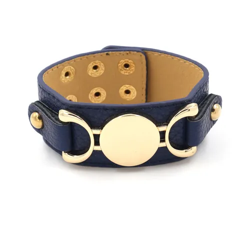 Vintage Wide PU Leather Cuff Bracelet For Women Men Fashion Alloy Metal Circle Horsebit Decor Punk Adjustable Wristband Wrap Bangle Jewelry