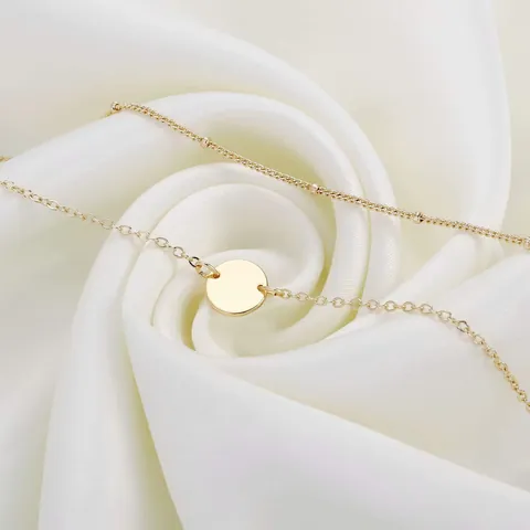 Minimalist Stainless Steel Multilayer Bracelet Set Gold Silver Color Round Pendant Bead Chain Fashion Jewelry For Women