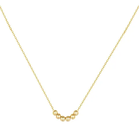 Minimalist Stainless Steel Necklace With 6 Sliding Beads 18K Gold Plated Dainty Clavicle Chain Jewelry For Women Gift