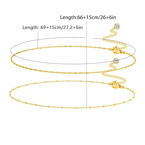 Stainless Steel Layered Waist Chain Body Chain 18K Gold Plated For Women Summer Beach Bikini Jewelry Accessory