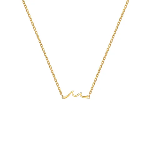 Minimalist Stainless Steel Sea Wave Pendant Necklace 18K Gold Plated Simple Delicate Wave Jewelry For Women Daily Wear Gift