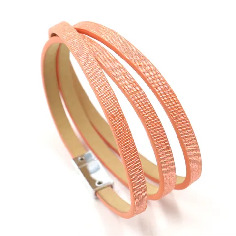 Moda Mujer Pulsera Envolvente Multicapa Cuero PU Purpurina Brillante Hebilla Magnética Joyería Casual Diario Pulsera Regalo