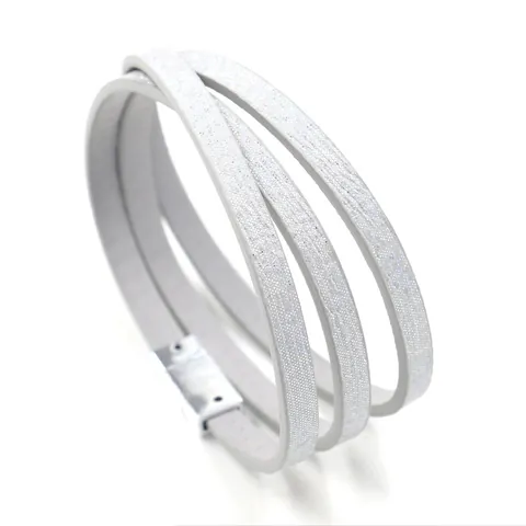 Moda Mujer Pulsera Envolvente Multicapa Cuero PU Purpurina Brillante Hebilla Magnética Joyería Casual Diario Pulsera Regalo