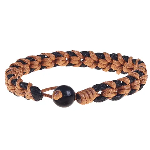 Handgeweven Hennep Touw Armband Met Houten Parelknoop Vintage Etnische Waskoord Armband Voor Heren Vrouwen Dagelijkse Sieraden