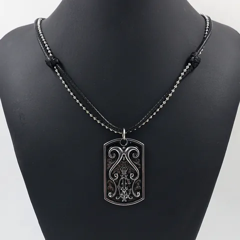 Vintage Alloy Pendant Necklace Men Gothic Punk Rock Style Dog Tag Crown Skull Cross Trident Dragon Astronaut Jewelry Gift