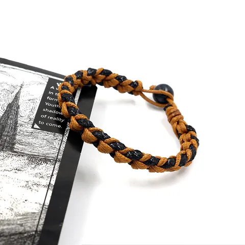 Handgeweven Hennep Touw Armband Met Houten Parelknoop Vintage Etnische Waskoord Armband Voor Heren Vrouwen Dagelijkse Sieraden