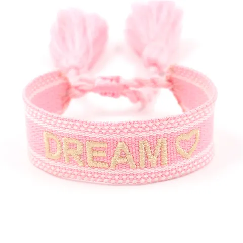 Boheems Katoen Handgeweven Armband Geborduurde Letters Hartpatroon Kwastje Verstelbare Vriendschapsarmband Voor Heren Vrouwen Sieraden