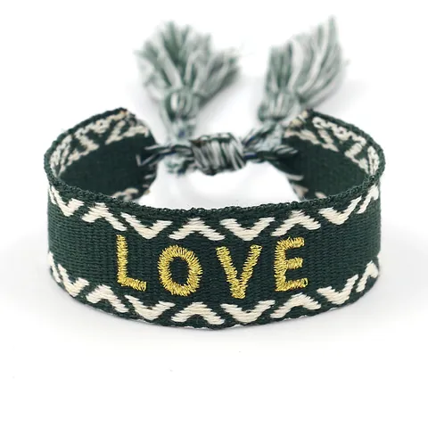 Etnische Geborduurde Geweven Armband Met Kwastje Letterpatroon Verstelbare Boheemse Vriendschapsarmband Voor Dames Heren Sieraden Cadeau