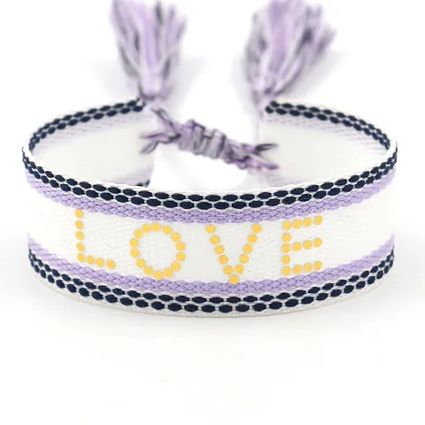 Boheems Geweven Vriendschapsarmband Met Geborduurde Letters En Kwastjes Verstelbare Polyester Armband Voor Dames Heren