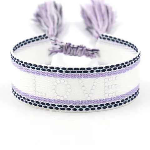 Boheems Geweven Vriendschapsarmband Met Geborduurde Letters En Kwastjes Verstelbare Polyester Armband Voor Dames Heren