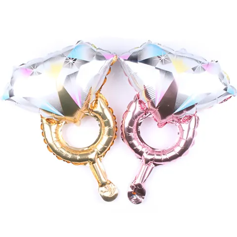 Mini Diamond Ring Foil Balloon Aluminum Film Wedding Balloon For Party Decoration Bridal Shower Event Decor Birthday Gift