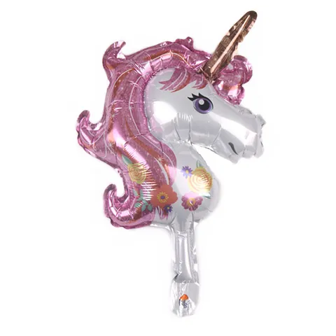 Mini Globos de Unicornio de Dibujos Animados de Papel de Aluminio Globo de Mylar para Decoración de Fiesta de Cumpleaños Regalo Niños
