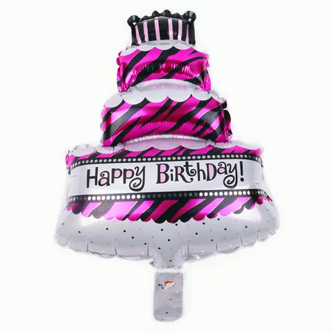 Globo de Papel de Aluminio con Forma de Mini Pastel Happy Birthday Decoración de Fiesta de Cumpleaños Globo de Mylar de Cupcake de 3 Capas para Boda Aniversario