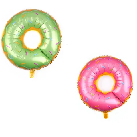 Sweet Donut Aluminum Foil Balloon Colorful Sprinkles Mylar Balloon For Birthday Summer Party Baby Shower Decor Pink Green