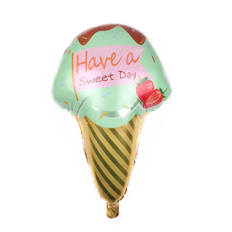 Palloncino in Alluminio a Forma di Cono Gelato Sweet Day Rosa Verde Mylar Palloncino per Decorazione Festa di Compleanno